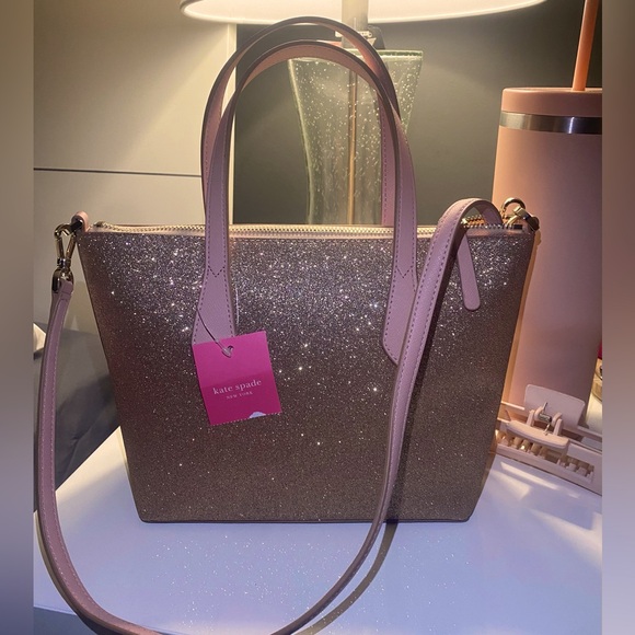 Kate Spade NY Joeley Rose Gold Glitter Purse – Crossbody & Tote, Unused&Unopened - Picture 3 of 4